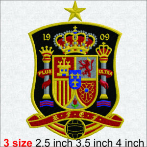 Spain National Team Black Shield Embroidery Design — 3 Sizes