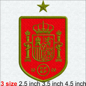 Spain National Football Team Embroidery Design — 3 Sizes