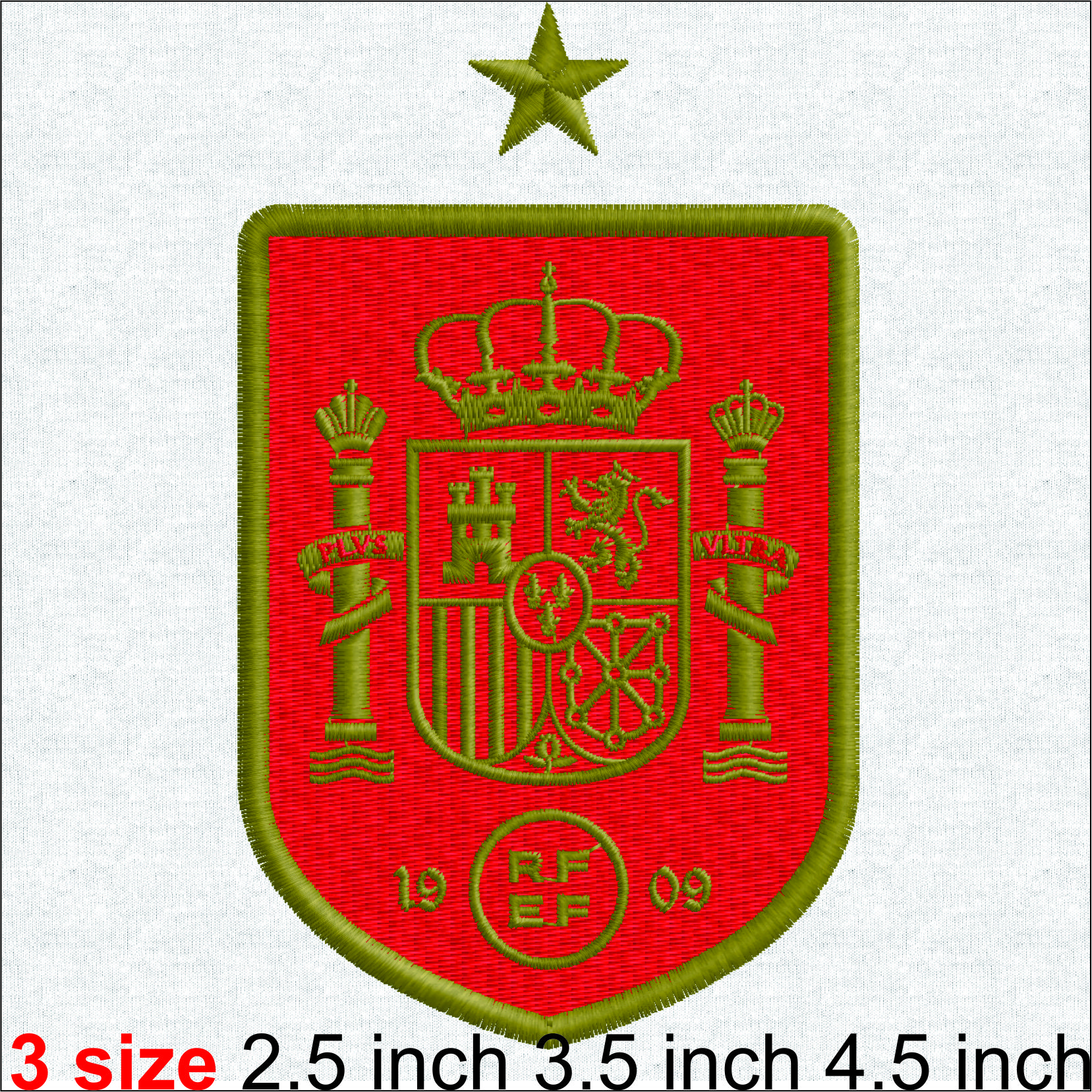 Spain National Football Team Embroidery Design — 3 Sizes