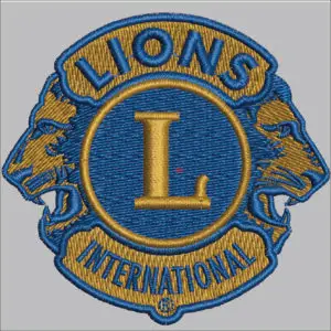 ไฟล์ลายปักตราสโมสรไลออนส์สากล Lions International 3 ขนาด พร้อมปัก
