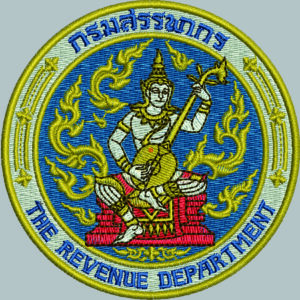 ไฟล์ลายปักตรากรมสรรพากร 3 ขนาด | ลายปักหน่วยงานราชการ