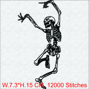 Dancing Skeleton Street Rock Embroidery Design