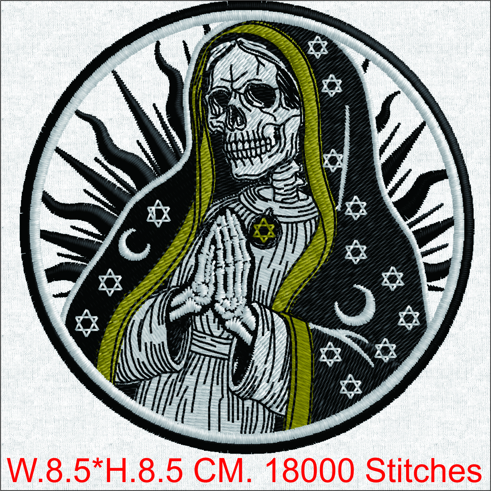 Santa Muerte Embroidery Design