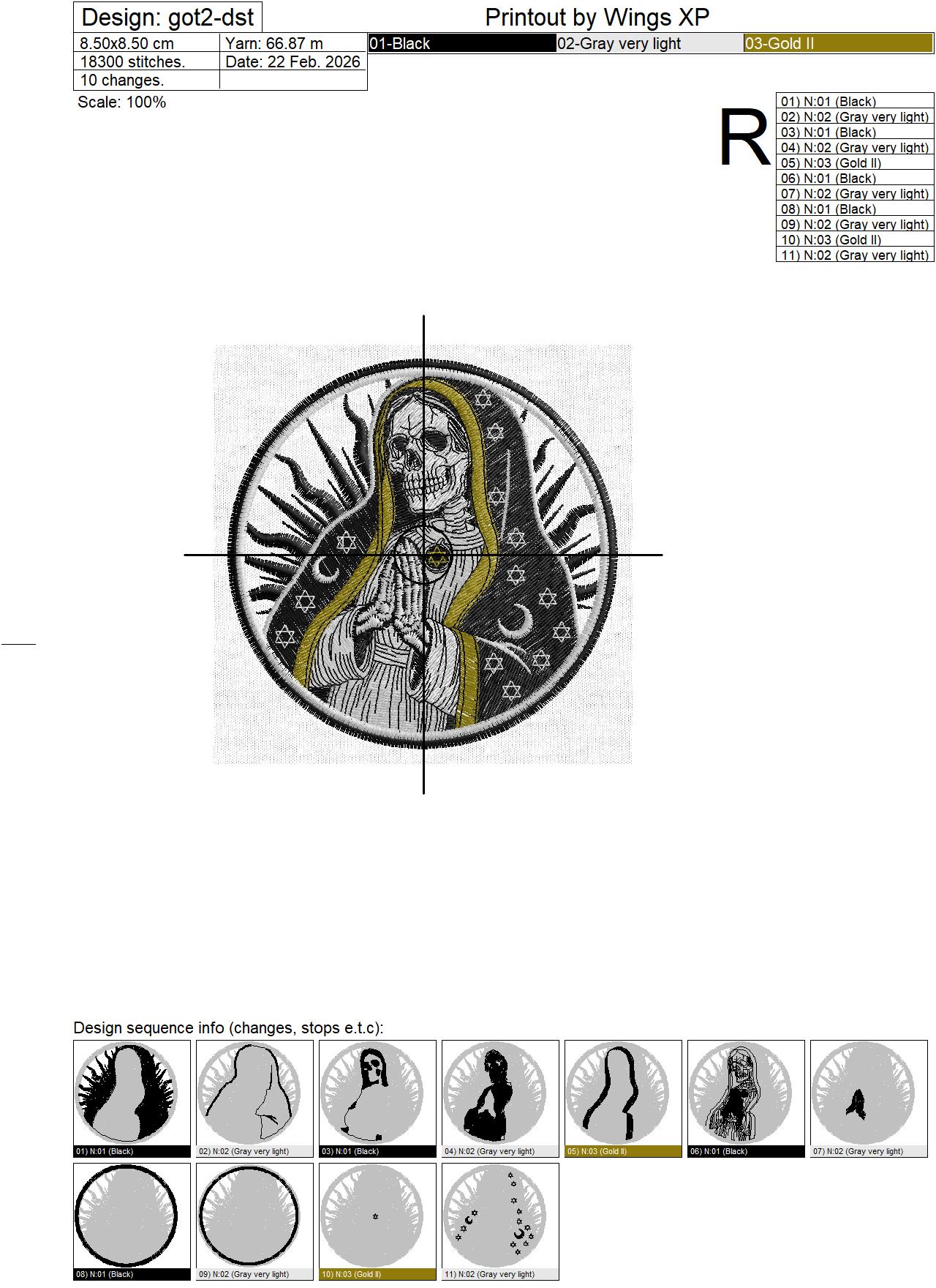 Santa Muerte Embroidery Design - Image 2