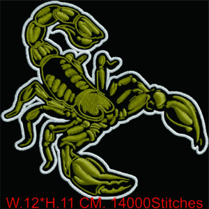 Scorpion Embroidery Design for Biker and Zodiac Patches