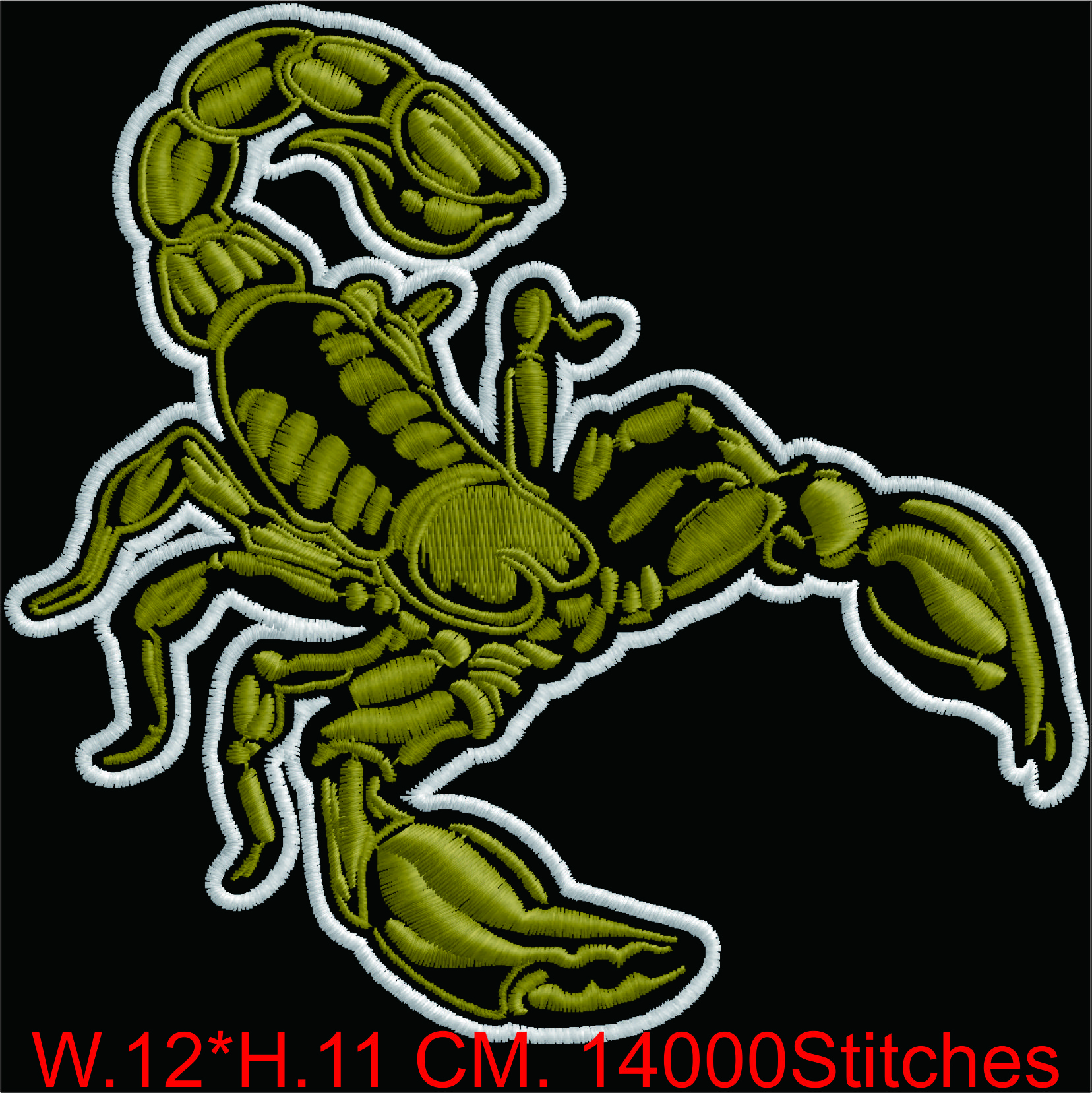 Scorpion Embroidery Design for Biker and Zodiac Patches