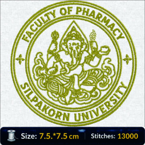 ลายปักคณะเภสัชศาสตร์ มหาวิทยาลัยศิลปากร Faculty of Pharmacy Silpakorn University Embroidery Design