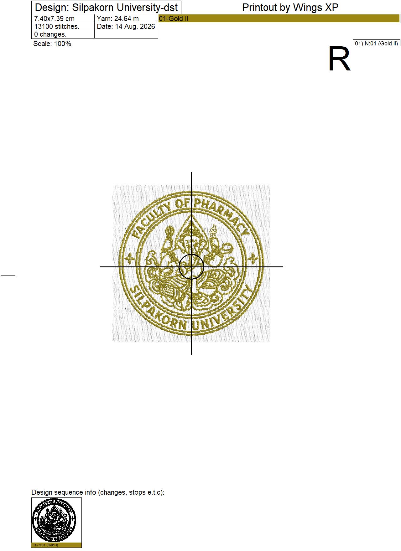 ลายปักคณะเภสัชศาสตร์ มหาวิทยาลัยศิลปากร Faculty of Pharmacy Silpakorn University Embroidery Design - Image 2