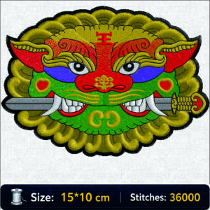 ลายปักสิงห์คาบดาบ Sword Lion Embroidery Design ไฟล์ลายปักคอมพิวเตอร์