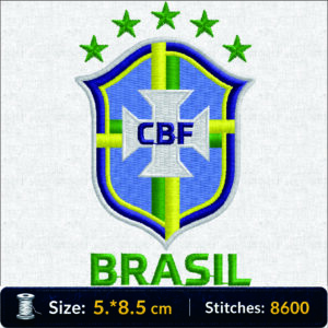 ลายปักตราบราซิล CBF ฟรี Brazil Football Crest Embroidery Design ไฟล์ลายปักคอมพิวเตอร์