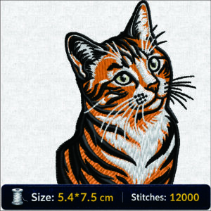 ลายปักแมวสีส้มฟรี Orange Cat Embroidery Design ไฟล์ลายปักคอมพิวเตอร์