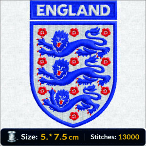 ลายปักตราอังกฤษสิงโตสามตัวฟรี England Three Lions Embroidery Design ไฟล์ลายปักคอมพิวเตอร์