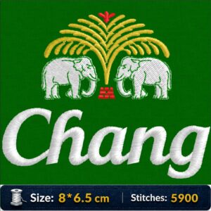 ลายปักเบียร์ช้าง Chang Beer Elephant Logo Embroidery Design ไฟล์ลายปักคอมพิวเตอร์