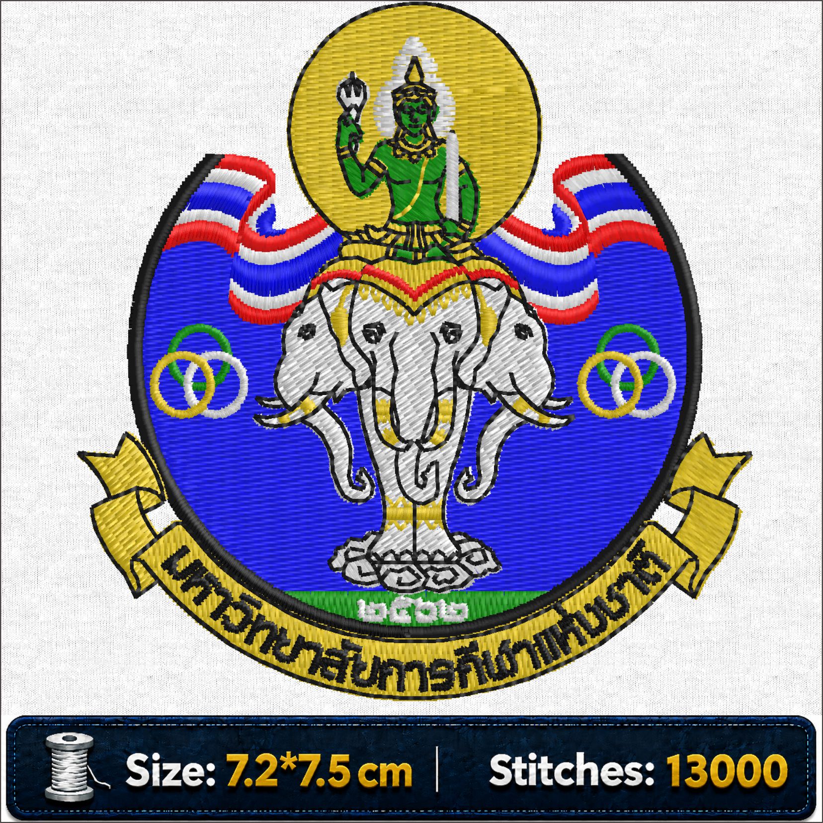 ลายปักตรามหาวิทยาลัยการกีฬาแห่งชาติ Thailand National Sports University TNSU ไฟล์ลายปักคอมพิวเตอร์