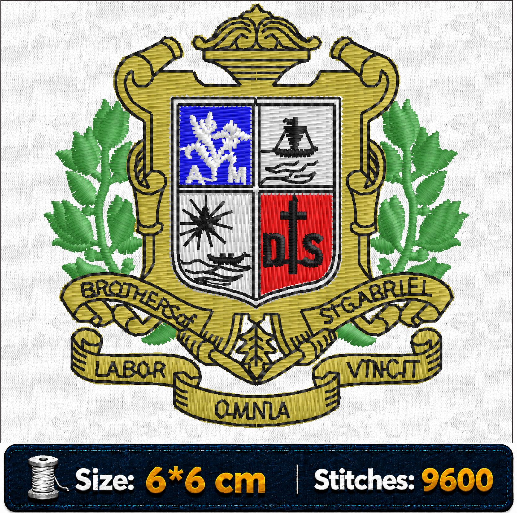 ลายปักตราโรงเรียนอัสสัมชัญ Assumption College Crest AC ไฟล์ลายปักคอมพิวเตอร์