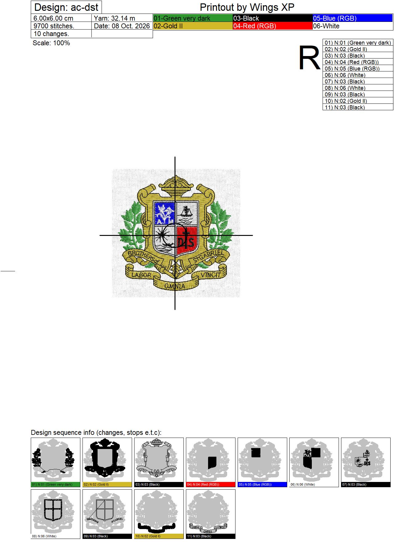 ลายปักตราโรงเรียนอัสสัมชัญ Assumption College Crest AC ไฟล์ลายปักคอมพิวเตอร์ - Image 2