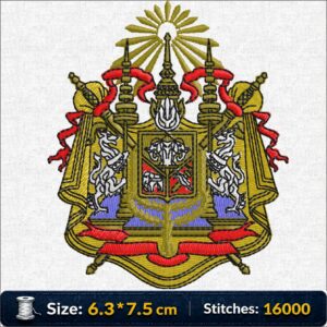 ลายปักตราแผ่นดินไทย Siam Coat of Arms Embroidery Design ไฟล์ลายปักคอมพิวเตอร์